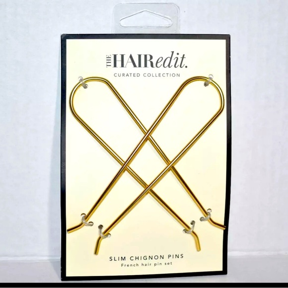 The Hair Edit Curated Collection Slim Chignon Pins French Hair Pin Set Gold - Picture 1 of 5